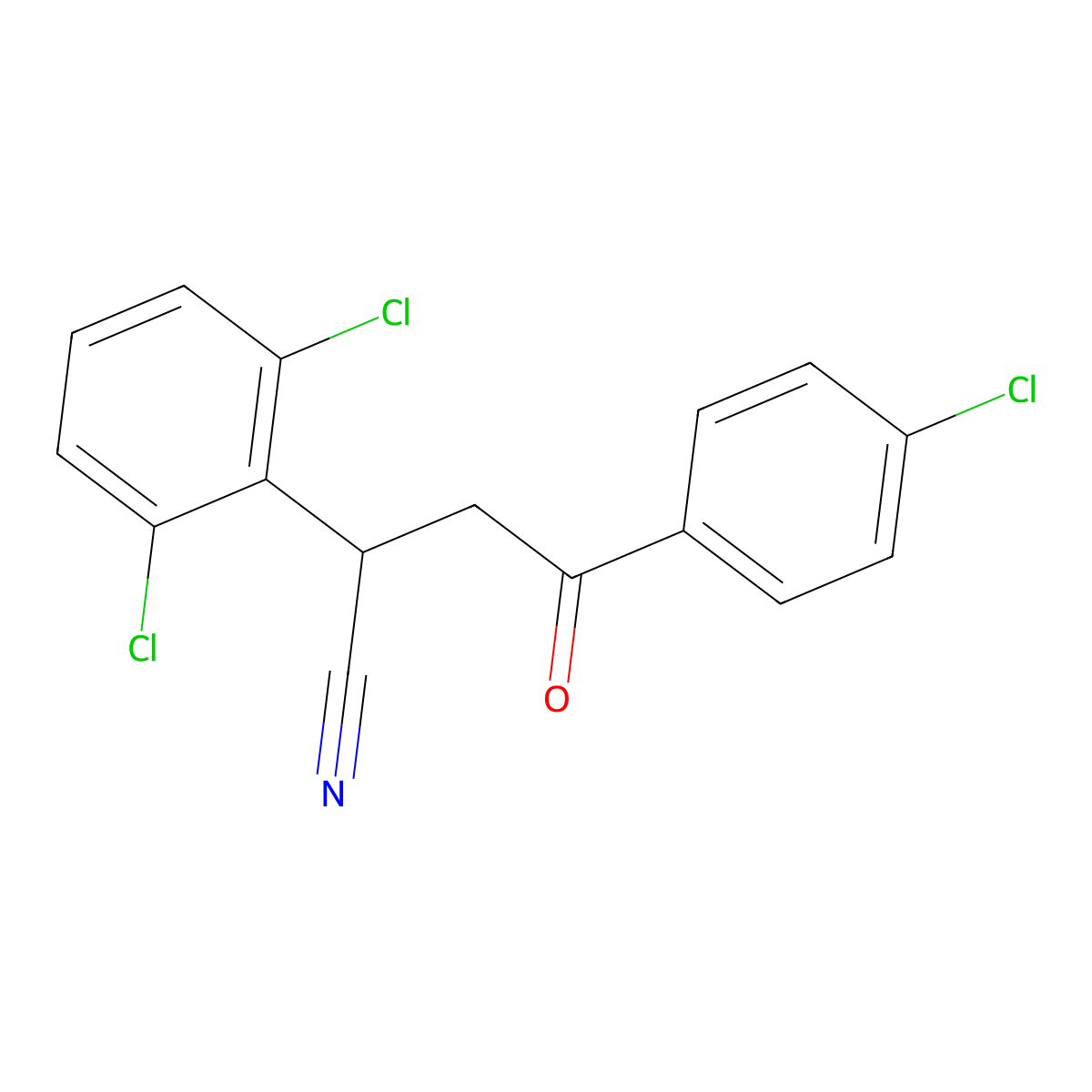 4-(4-Chlorophenyl)-2-(2,6-dichlorophenyl)-4-oxobutanenitrile molecular structure, CAS 344280-83-7