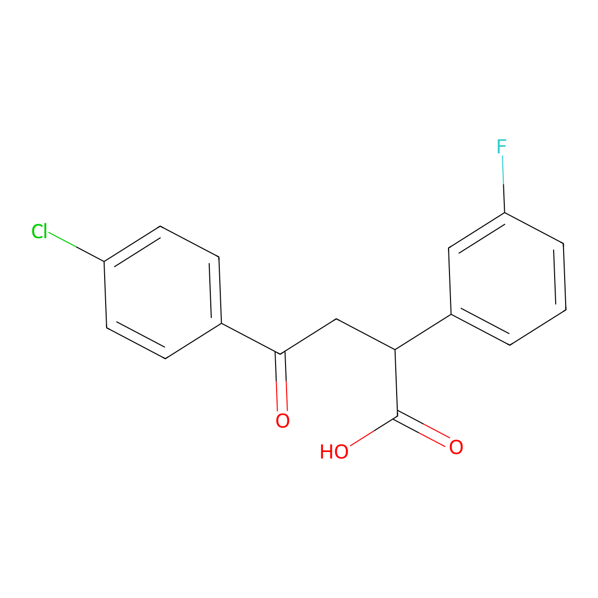 4-(4-Chlorophenyl)-2-(3-fluorophenyl)-4-oxobutanoic acid molecular structure, CAS 344280-97-3