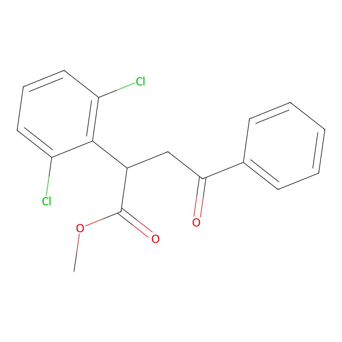 Methyl 2-(2,6-dichlorophenyl)-4-oxo-4-phenylbutanoate molecular structure, CAS 344281-12-5