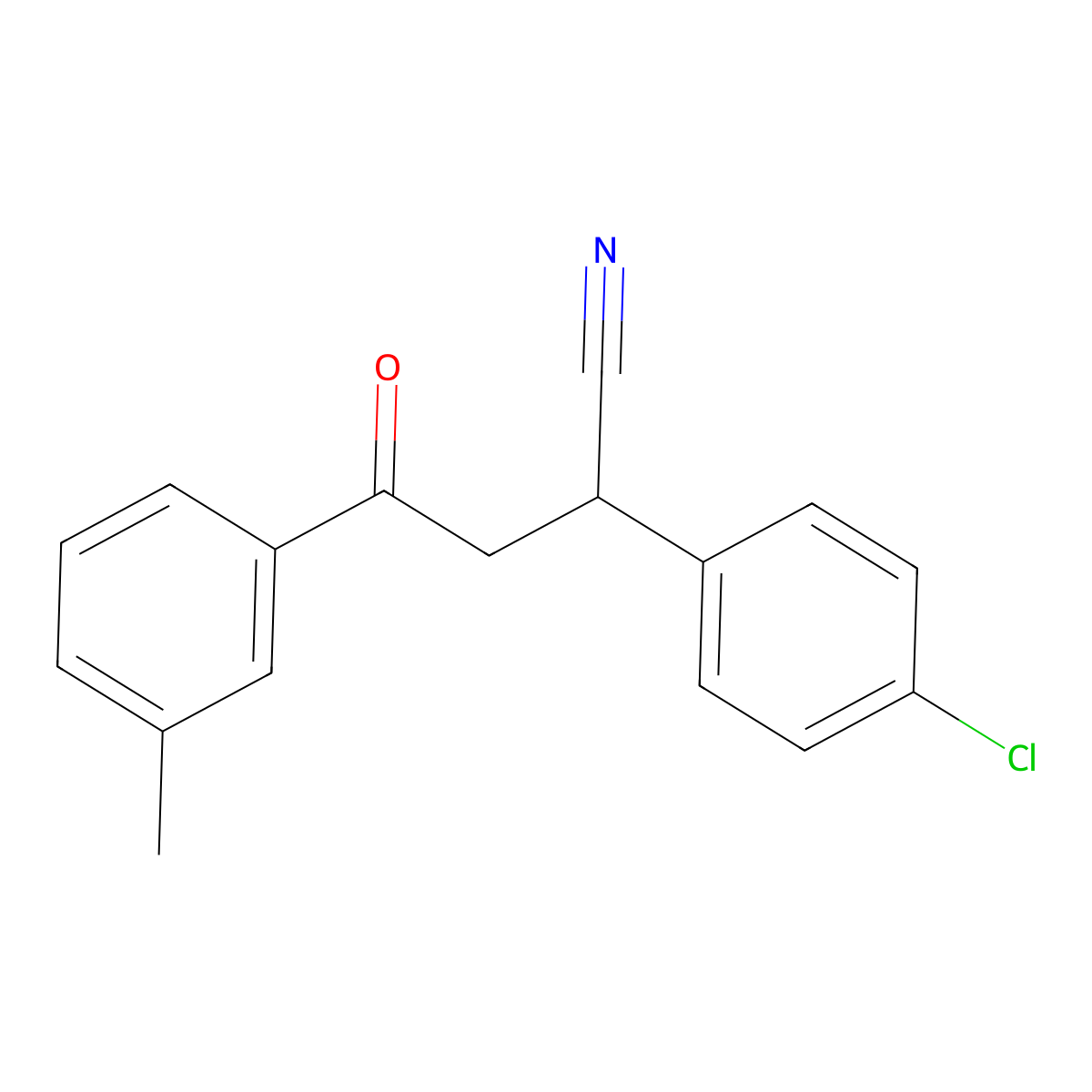 2-(4-Chlorophenyl)-4-(3-methylphenyl)-4-oxobutanenitrile molecular structure, CAS 344281-16-9