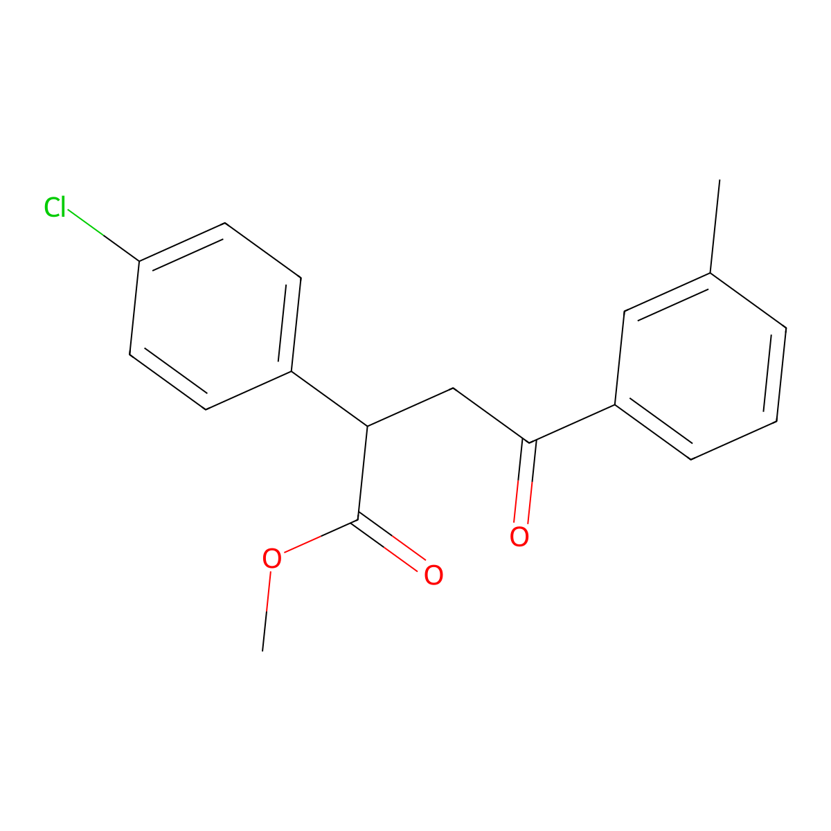 Methyl 2-(4-chlorophenyl)-4-(3-methylphenyl)-4-oxobutanoate molecular structure, CAS 344281-20-5