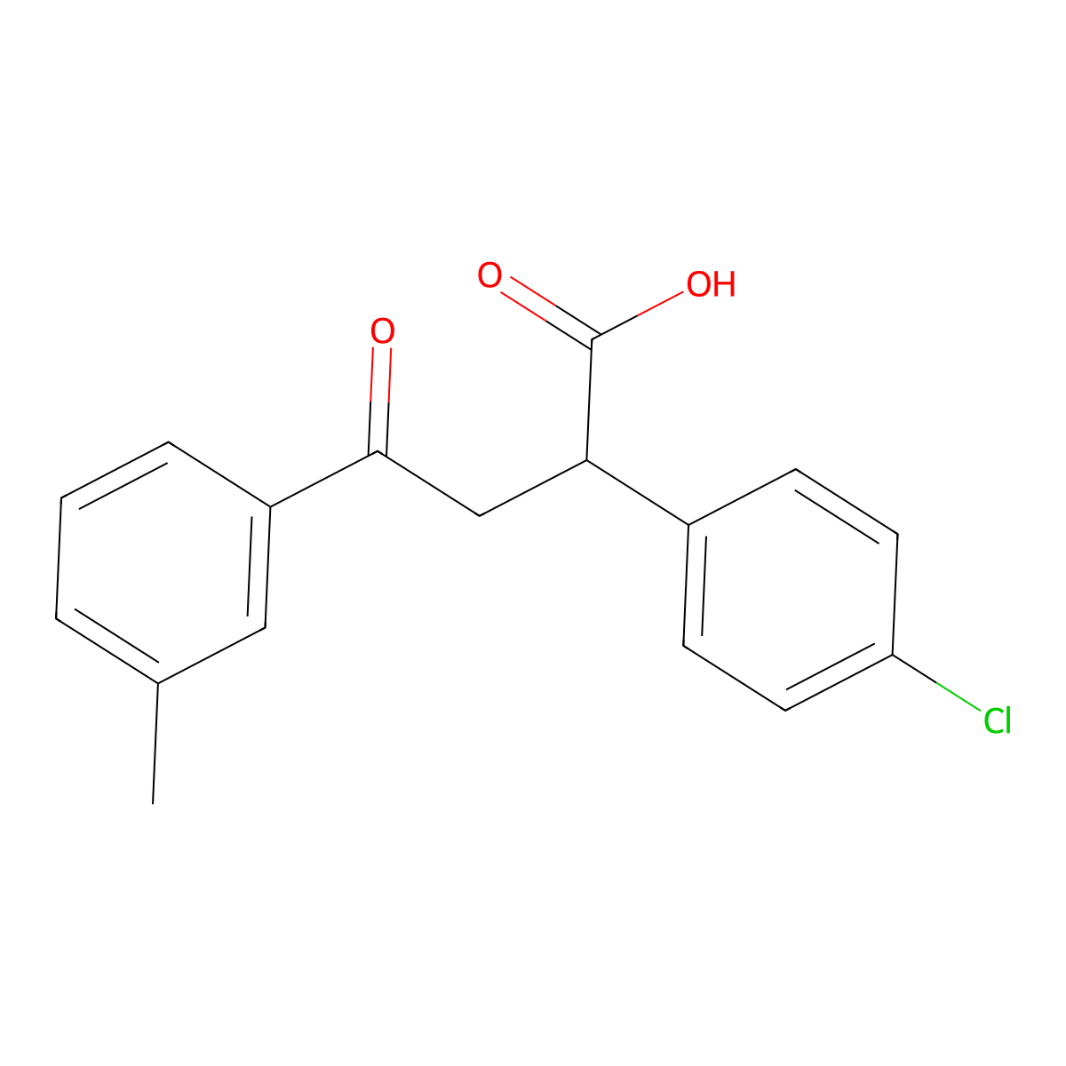 2-(4-Chlorophenyl)-4-(3-methylphenyl)-4-oxobutanoic acid molecular structure, CAS 344281-24-9