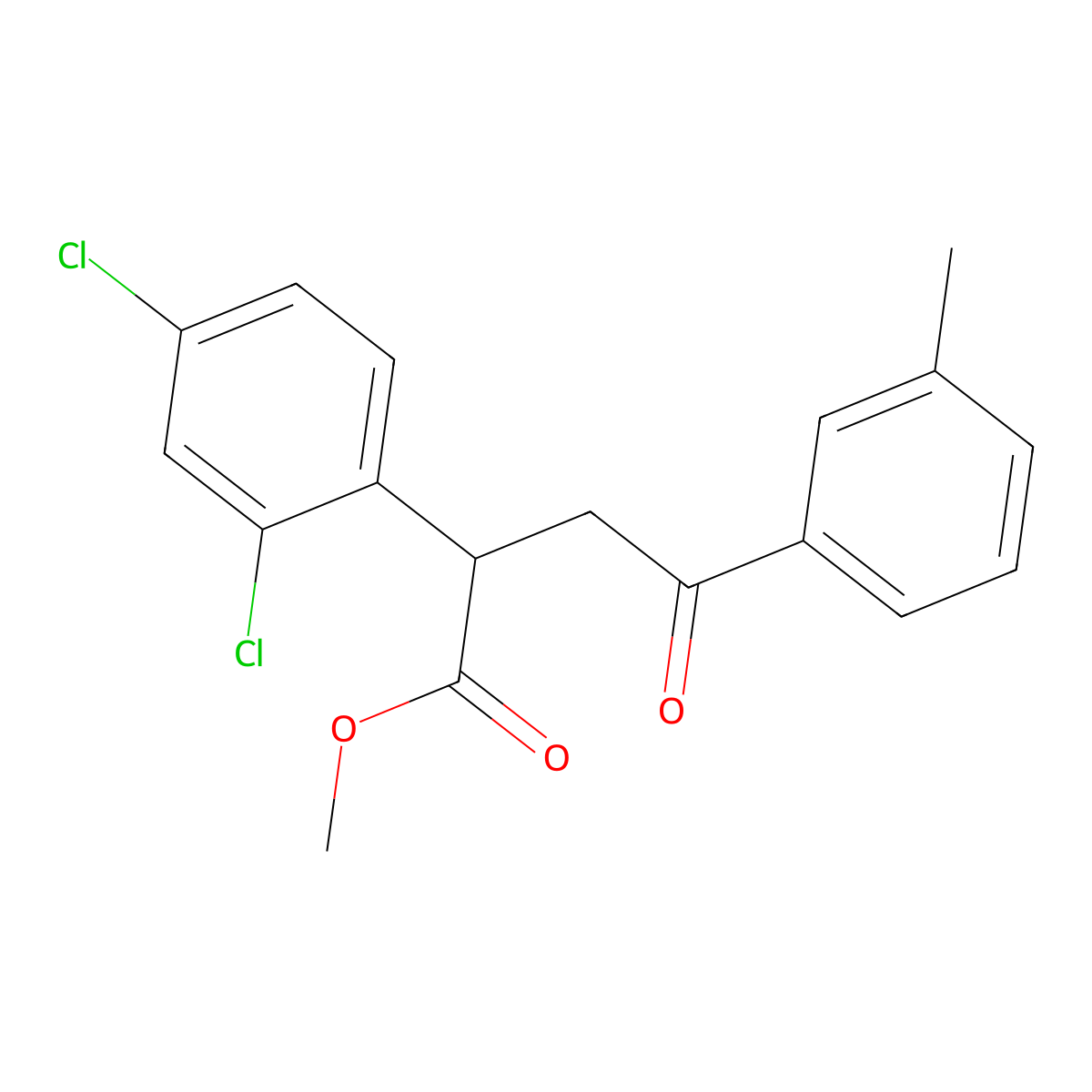 Methyl 2-(2,4-dichlorophenyl)-4-(3-methylphenyl)-4-oxobutanoate molecular structure, CAS 344281-32-9