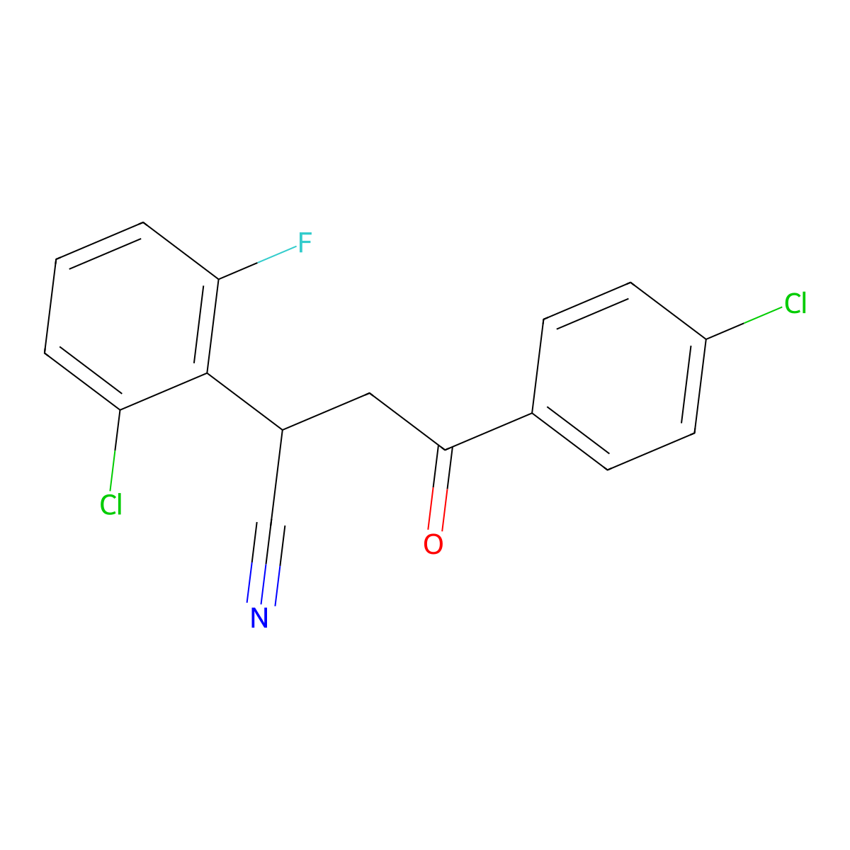 2-(2-Chloro-6-fluorophenyl)-4-(4-chlorophenyl)-4-oxobutanenitrile molecular structure, CAS 344281-39-6