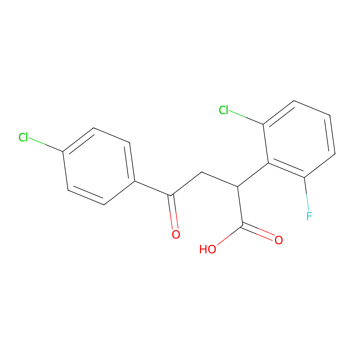 2-(2-Chloro-6-fluorophenyl)-4-(4-chlorophenyl)-4-oxobutanoic acid molecular structure, CAS 344281-45-4