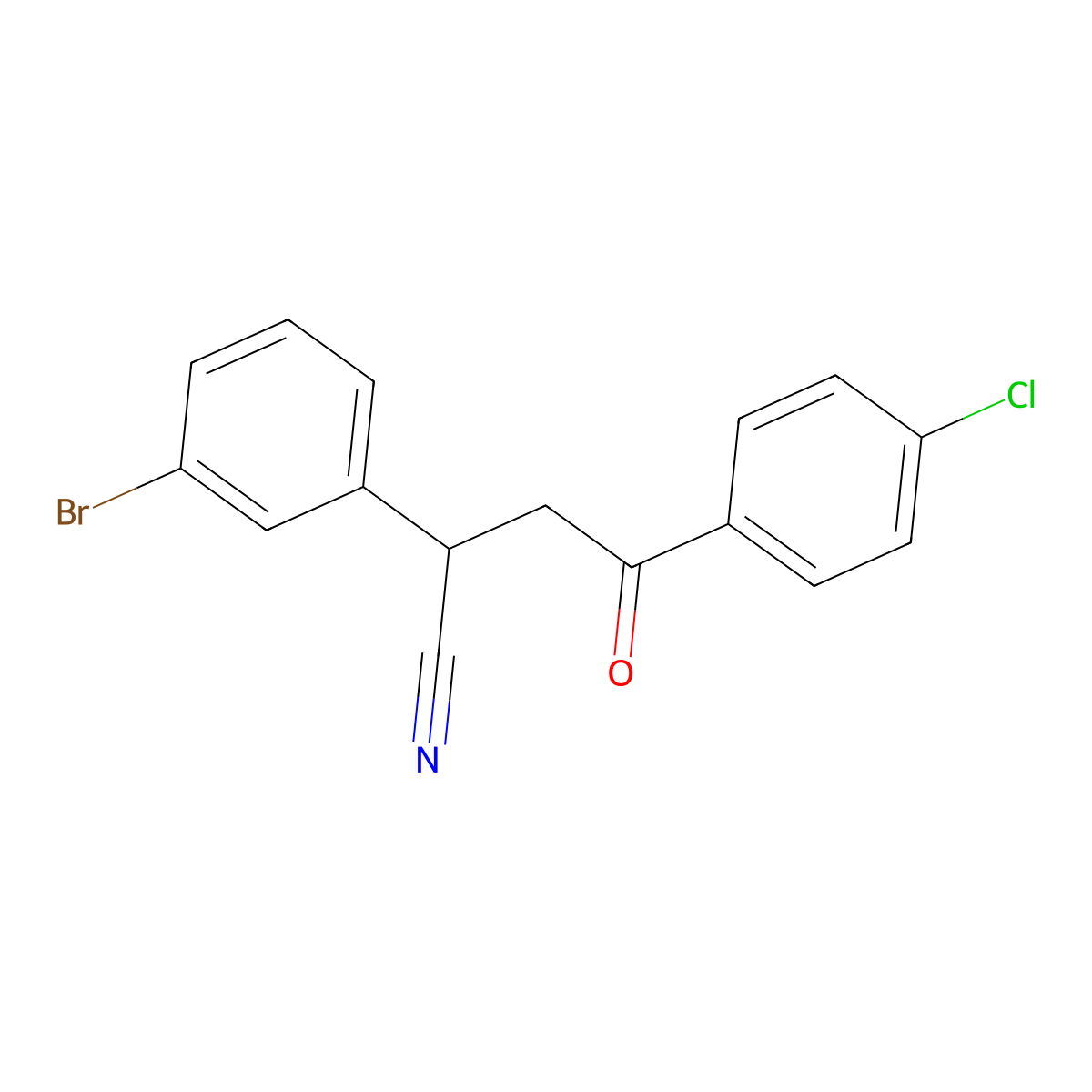 2-(3-Bromophenyl)-4-(4-chlorophenyl)-4-oxobutanenitrile molecular structure, CAS 344281-49-8