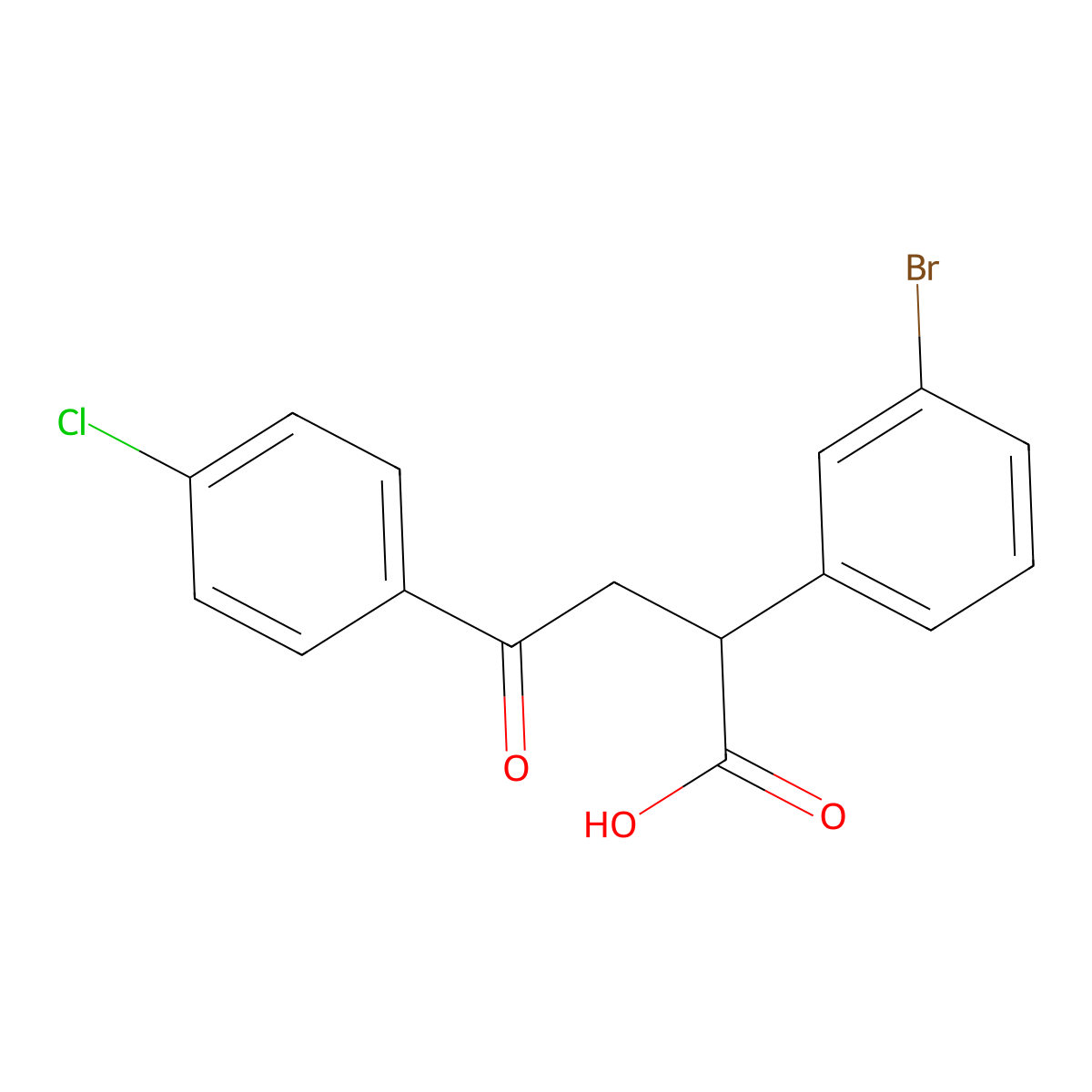 2-(3-Bromophenyl)-4-(4-chlorophenyl)-4-oxobutanoic acid molecular structure, CAS 344281-55-6