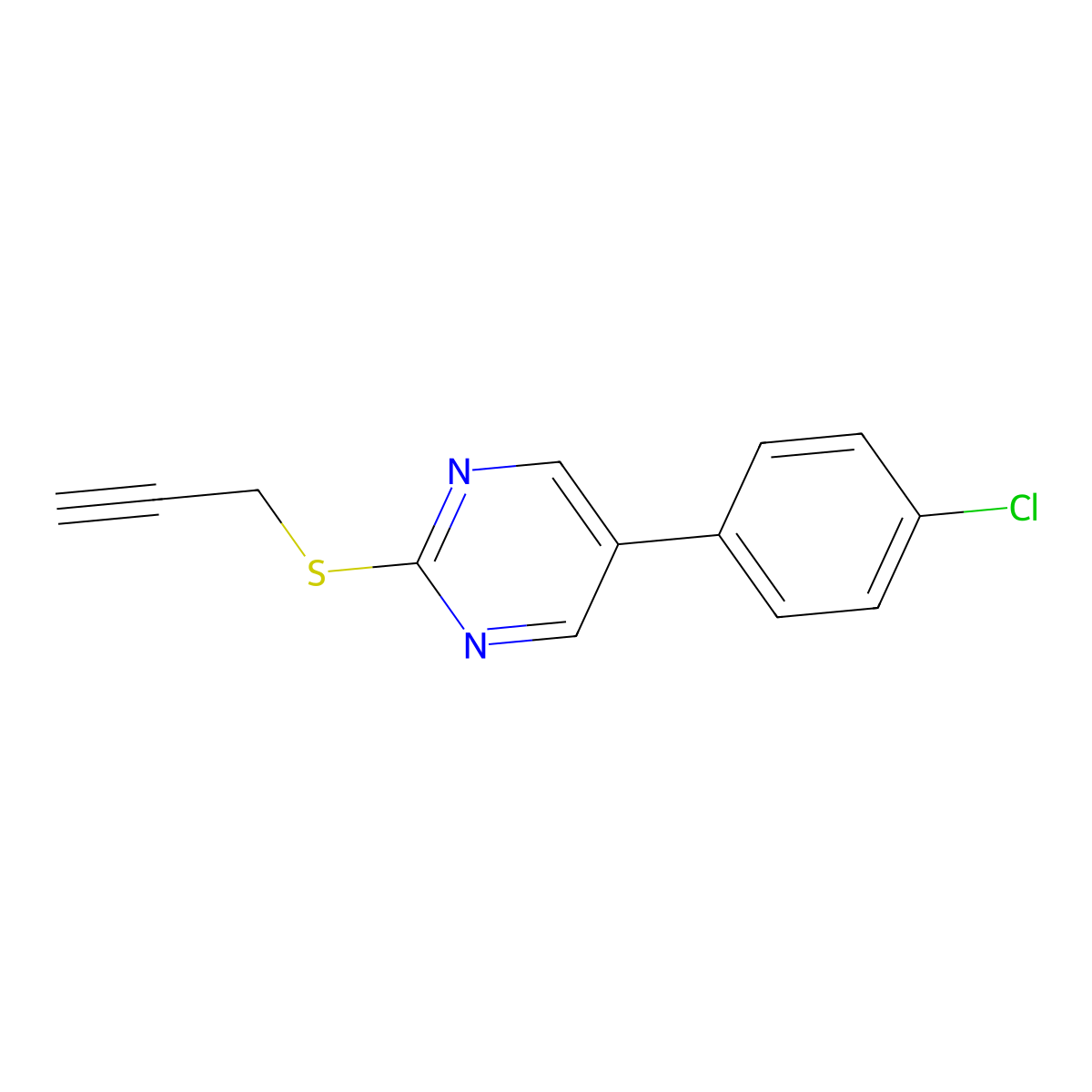 5-(4-Chlorophenyl)-2-(2-propynylsulfanyl)pyrimidine molecular structure, CAS 344281-59-0