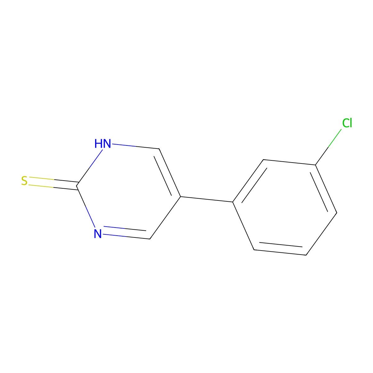 5-(3-Chlorophenyl)-2-pyrimidinethiol molecular structure, CAS 344281-77-2