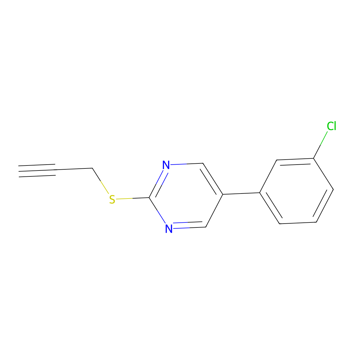 5-(3-Chlorophenyl)-2-(2-propynylsulfanyl)pyrimidine molecular structure, CAS 344281-98-7