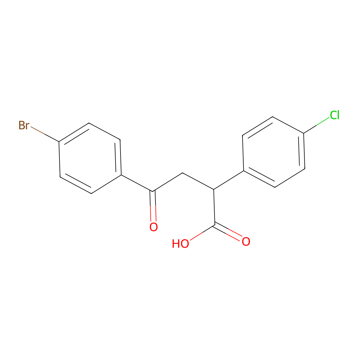 4-(4-Bromophenyl)-2-(4-chlorophenyl)-4-oxobutanoic acid molecular structure, CAS 344282-20-8