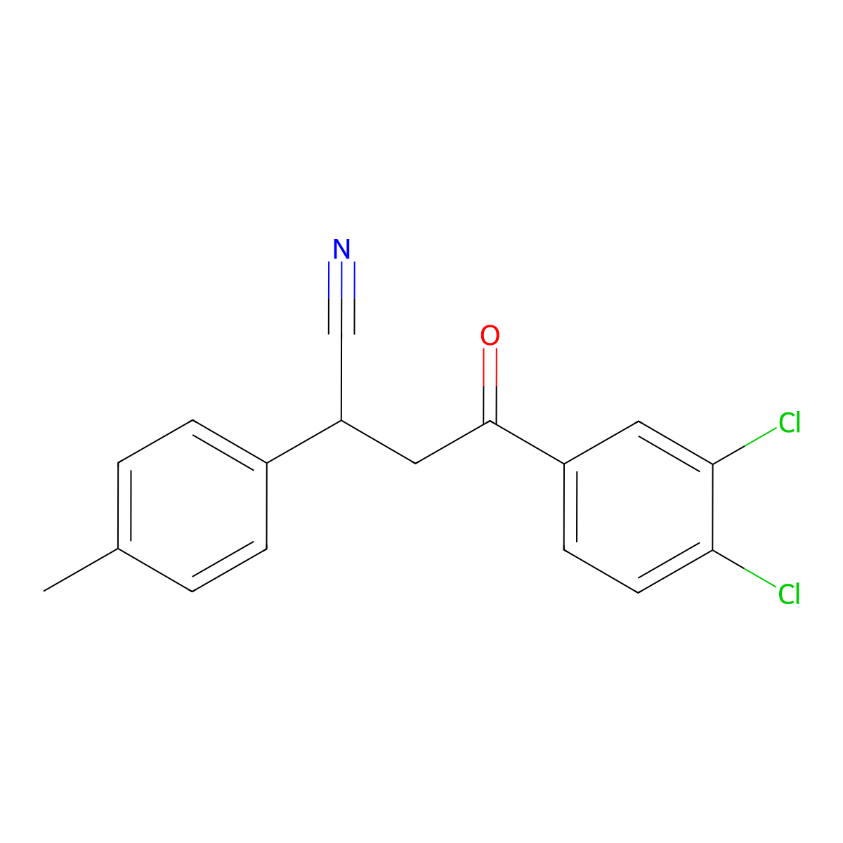 4-(3,4-Dichlorophenyl)-2-(4-methylphenyl)-4-oxobutanenitrile molecular structure, CAS 344282-26-4