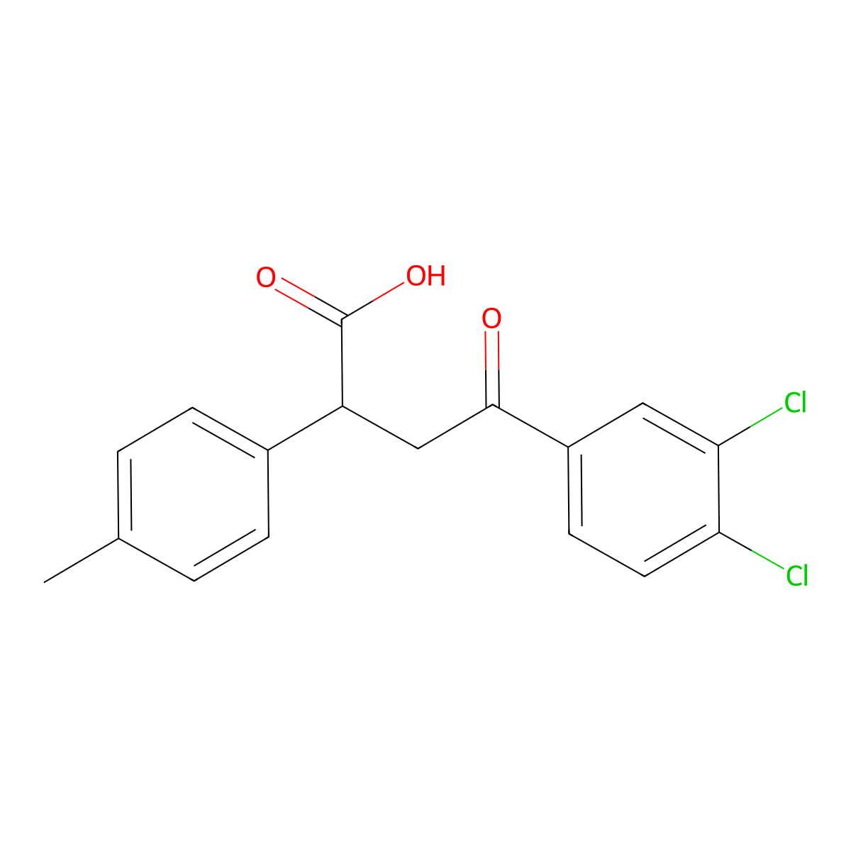 4-(3,4-Dichlorophenyl)-2-(4-methylphenyl)-4-oxobutanoic acid molecular structure, CAS 344282-29-7