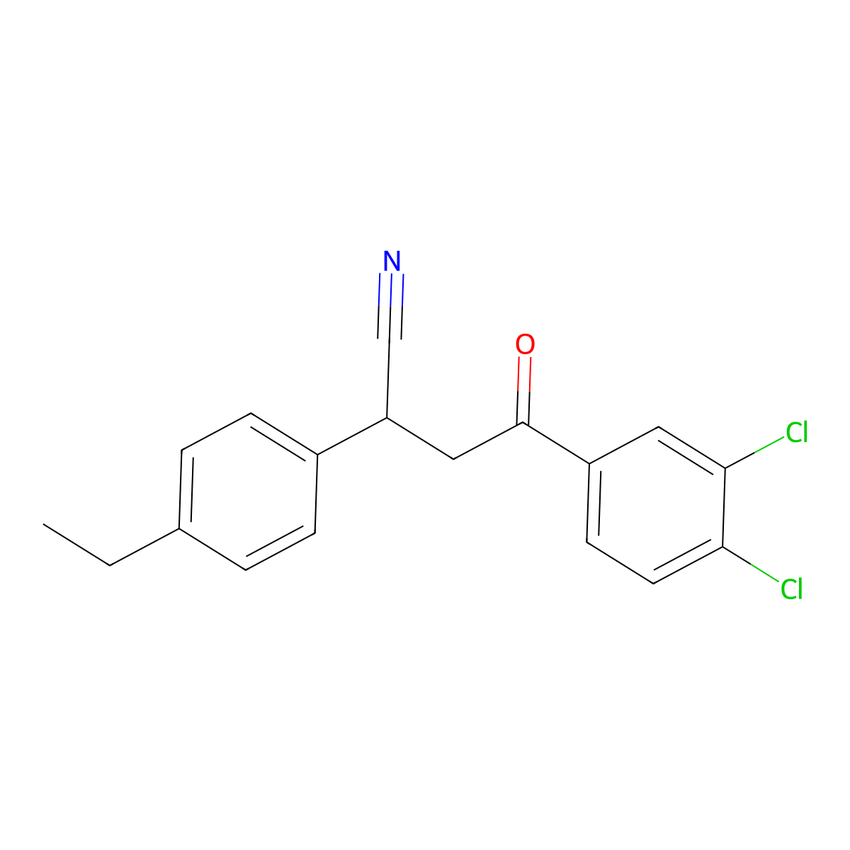 4-(3,4-Dichlorophenyl)-2-(4-ethylphenyl)-4-oxobutanenitrile molecular structure, CAS 344282-32-2