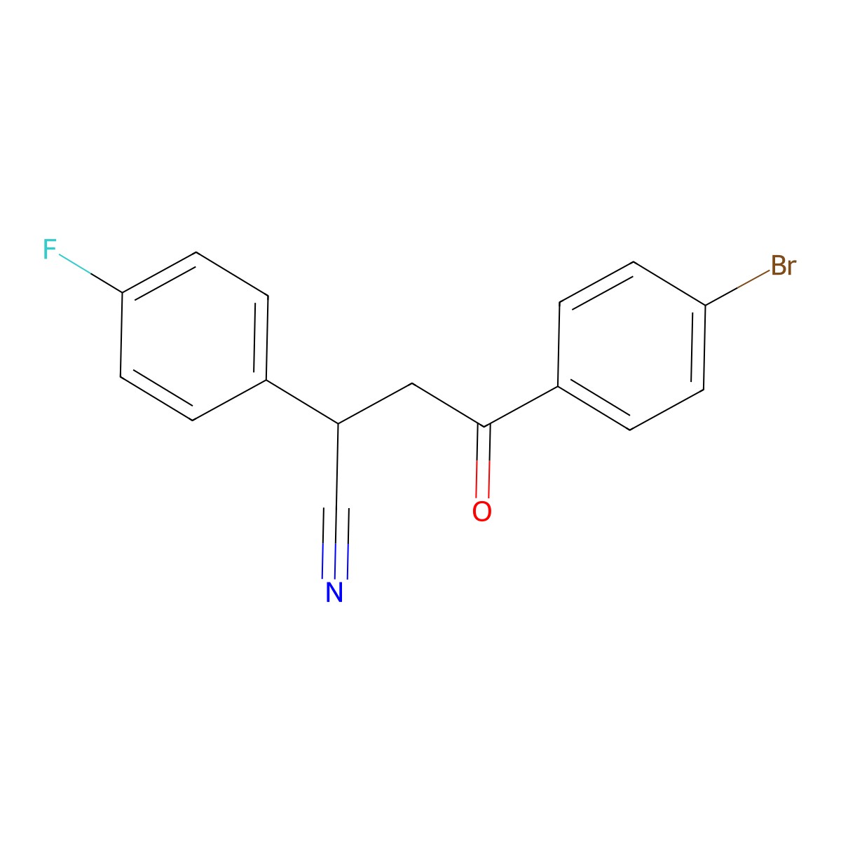4-(4-Bromophenyl)-2-(4-fluorophenyl)-4-oxobutanenitrile molecular structure, CAS 344282-35-5