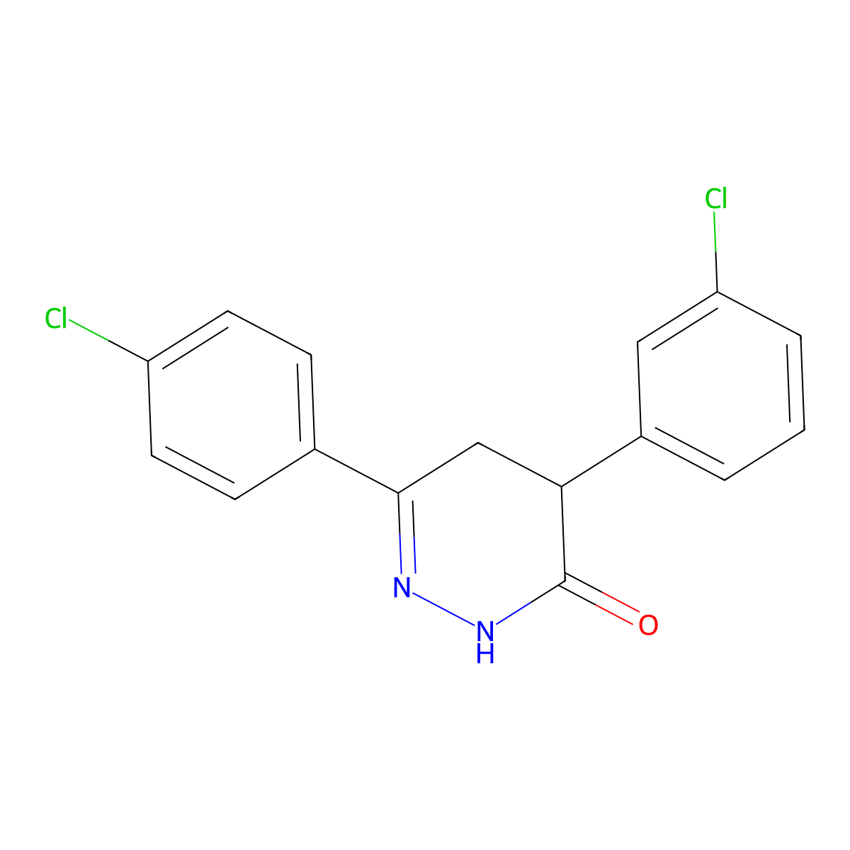 4-(3-chlorophenyl)-6-(4-chlorophenyl)-4,5-dihydro-3(2H)-pyridazinone molecular structure, CAS 344282-38-8