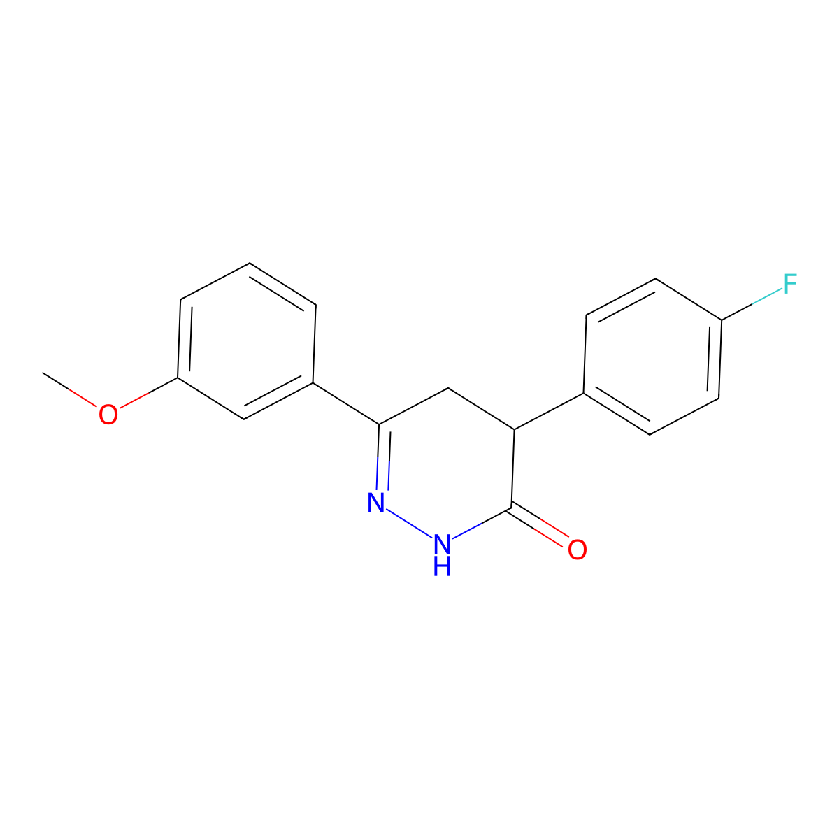 4-(4-fluorophenyl)-6-(3-methoxyphenyl)-4,5-dihydro-3(2H)-pyridazinone molecular structure, CAS 344282-41-3