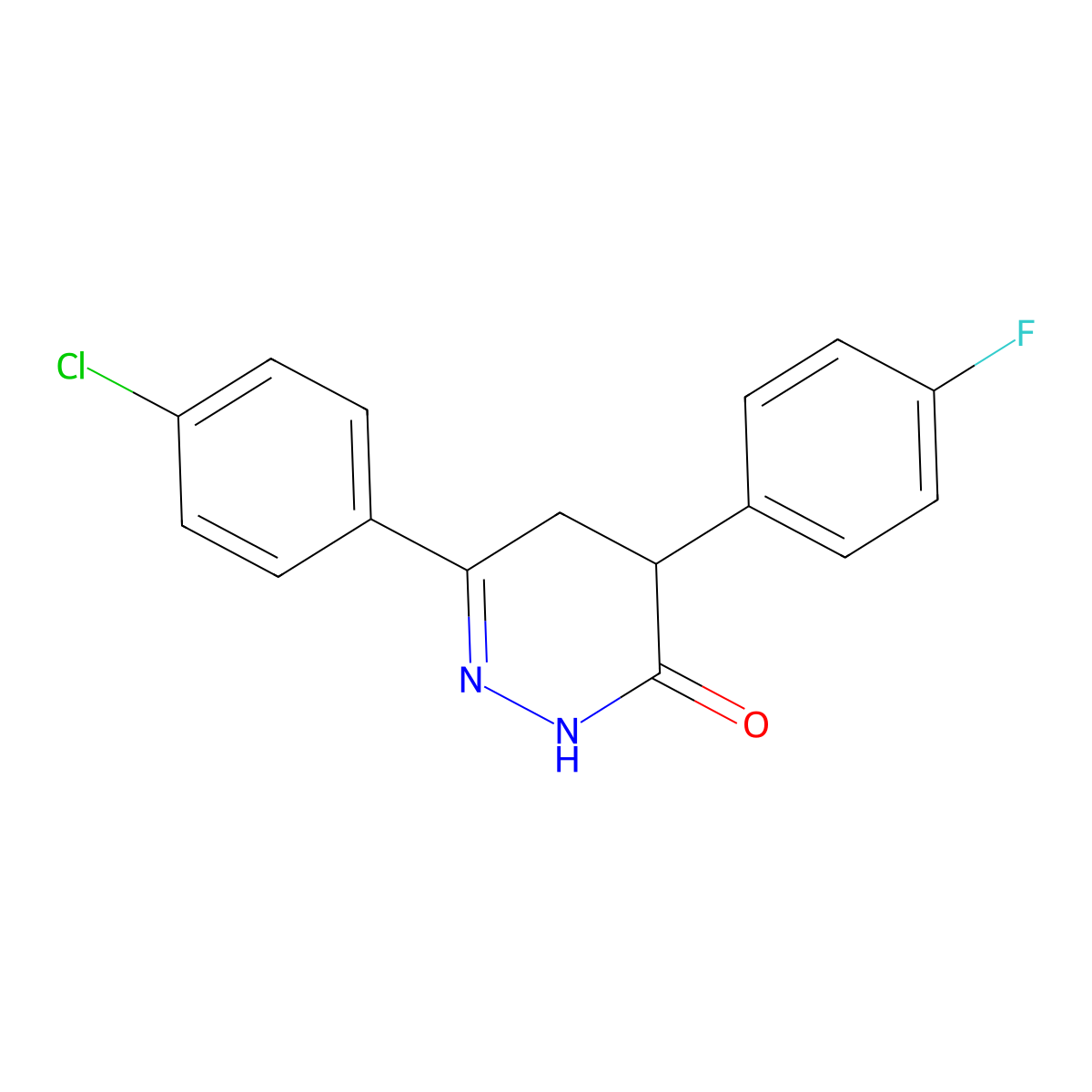 6-(4-Chlorophenyl)-4-(4-fluorophenyl)-2,3,4,5-tetrahydropyridazin-3-one molecular structure, CAS 344282-47-9