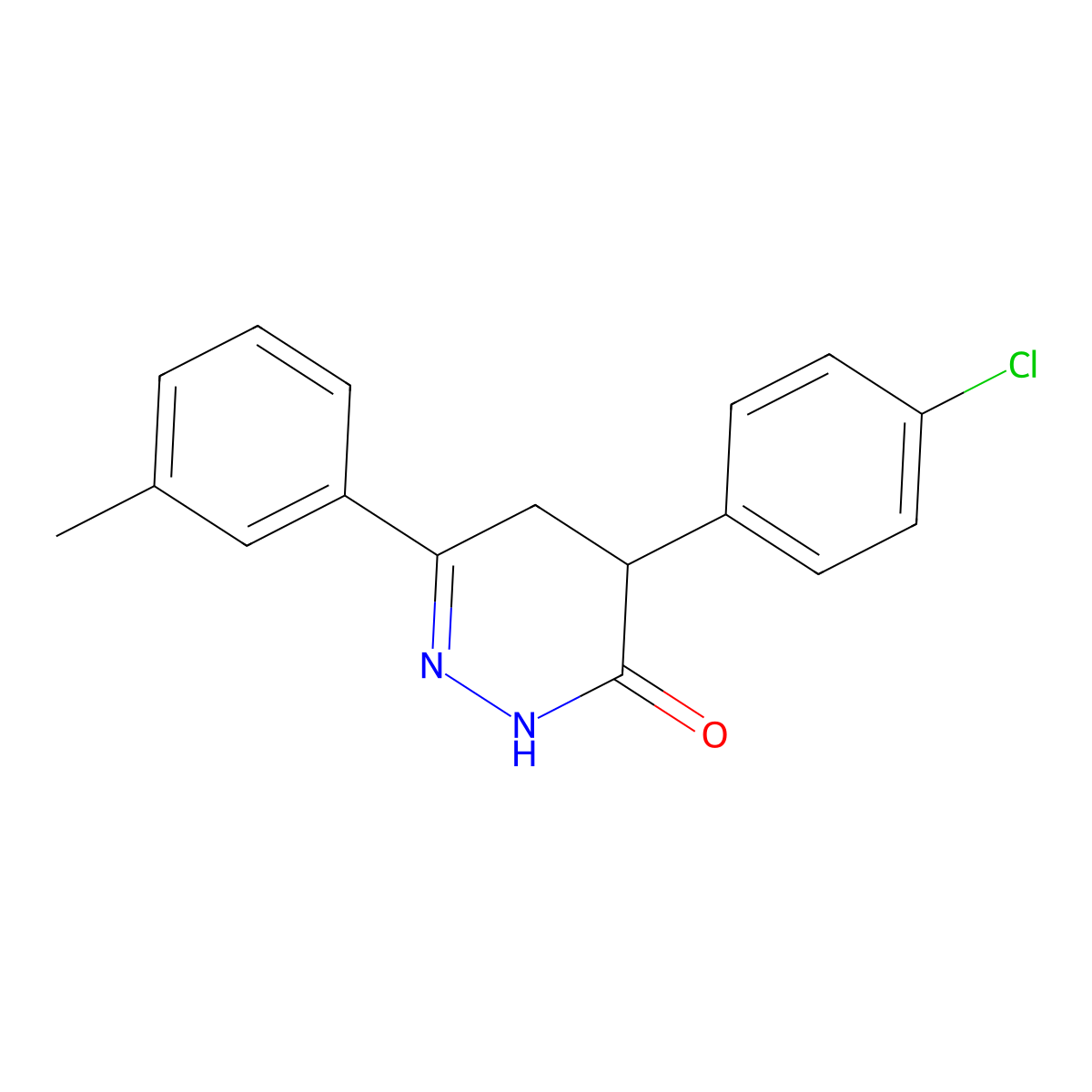 4-(4-chlorophenyl)-6-(3-methylphenyl)-4,5-dihydro-3(2H)-pyridazinone molecular structure, CAS 344282-50-4