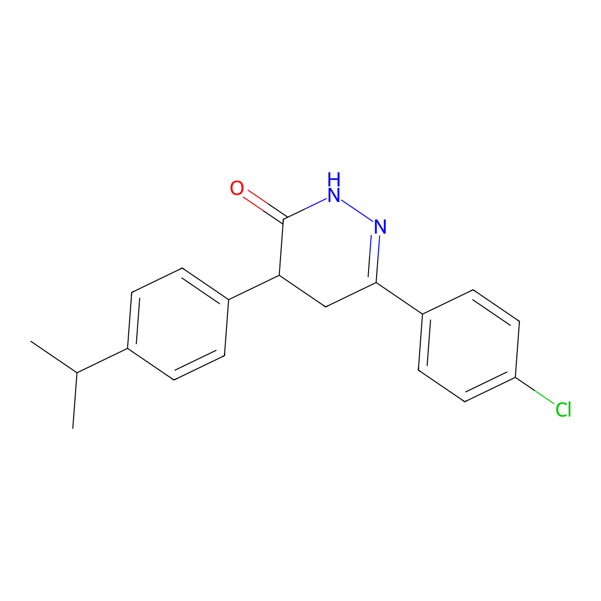 6-(4-chlorophenyl)-4-(4-isopropylphenyl)-4,5-dihydro-3(2H)-pyridazinone molecular structure, CAS 344282-53-7