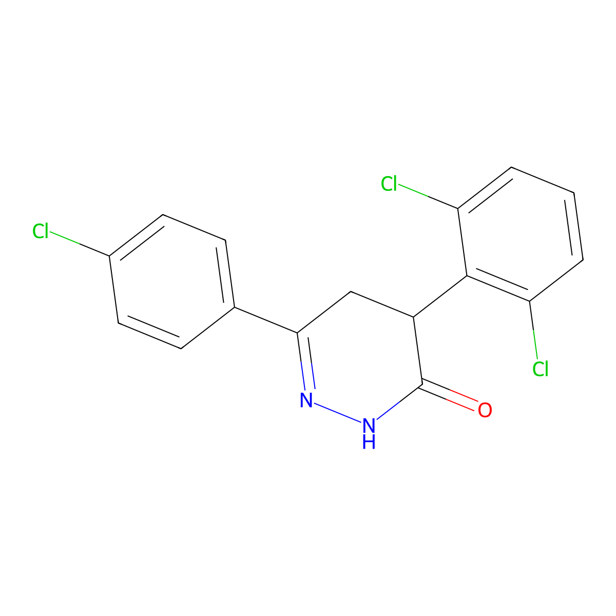 6-(4-chlorophenyl)-4-(2,6-dichlorophenyl)-4,5-dihydro-3(2H)-pyridazinone molecular structure, CAS 344282-58-2