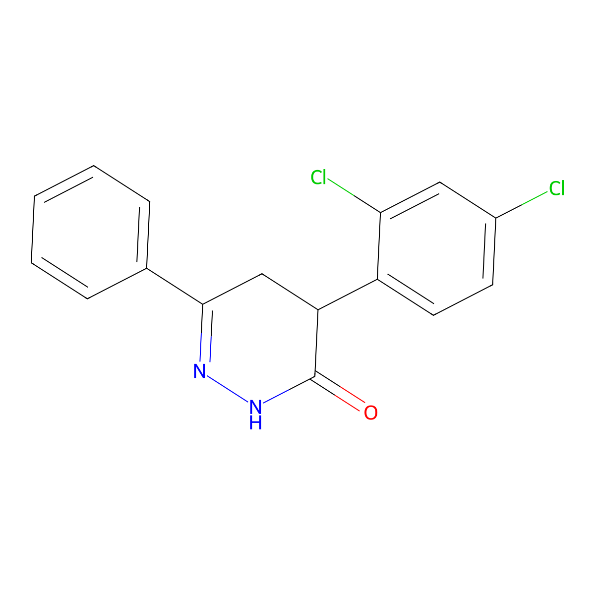 4-(2,4-dichlorophenyl)-6-phenyl-4,5-dihydro-3(2H)-pyridazinone molecular structure, CAS 344282-63-9