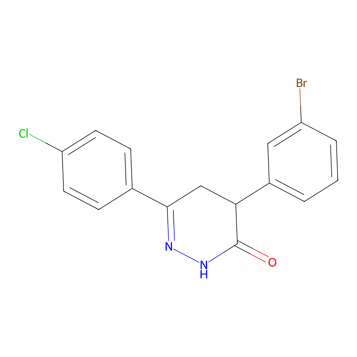 4-(3-bromophenyl)-6-(4-chlorophenyl)-4,5-dihydro-3(2H)-pyridazinone molecular structure, CAS 344282-71-9