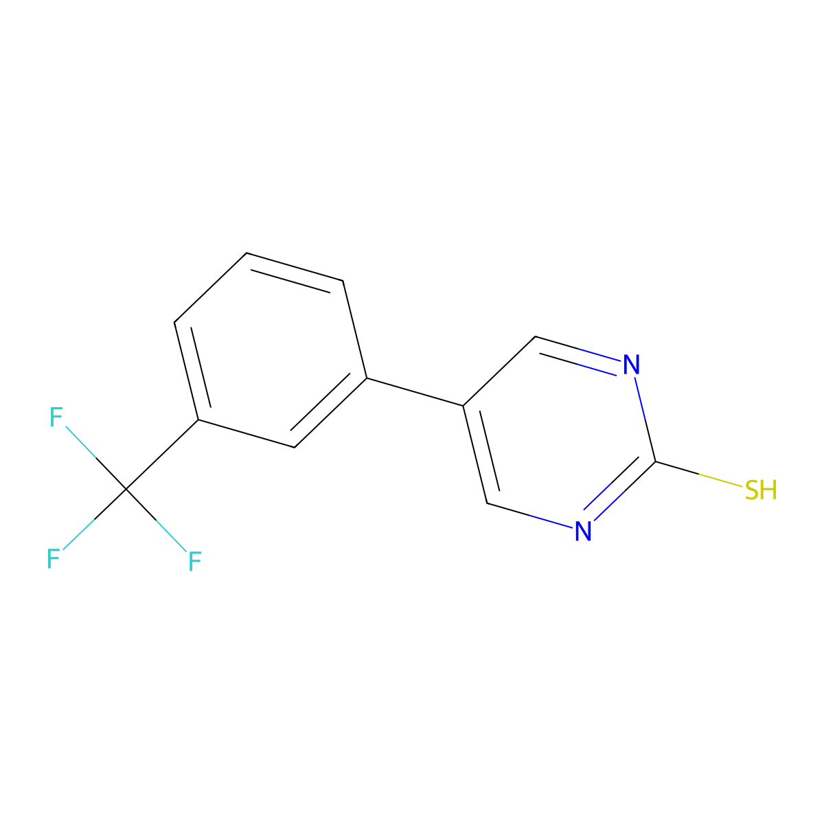 5-(3-(Trifluoromethyl)phenyl)pyrimidine-2-thiol molecular structure, CAS 344282-81-1