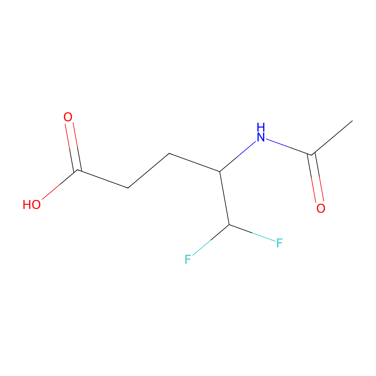 4-Difluoromethyl-4-(1-oxoethylamino)butyric acid molecular structure, CAS 344297-82-1