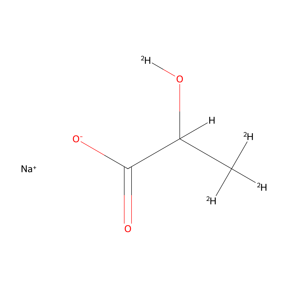Sodium DL-lactate-D4 molecular structure, CAS 344299-52-1