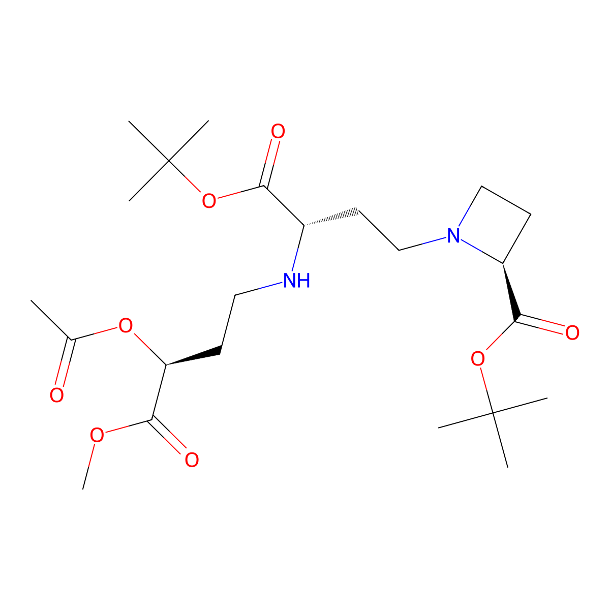 (2S,3S,3''S)-N-[3-(3-acetoxy-3-methoxycarbonylpropanamino)-3-tert-butoxycarbonylpropanyl]azetidine-2-carboxylic Acid tert-Butyl Ester molecular structure, CAS 344299-89-4