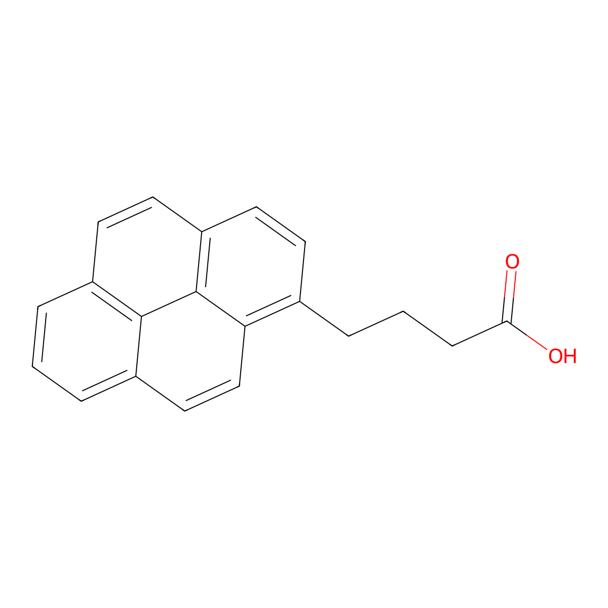 1-Pyrenebutanoic acid molecular structure, CAS 3443-45-6