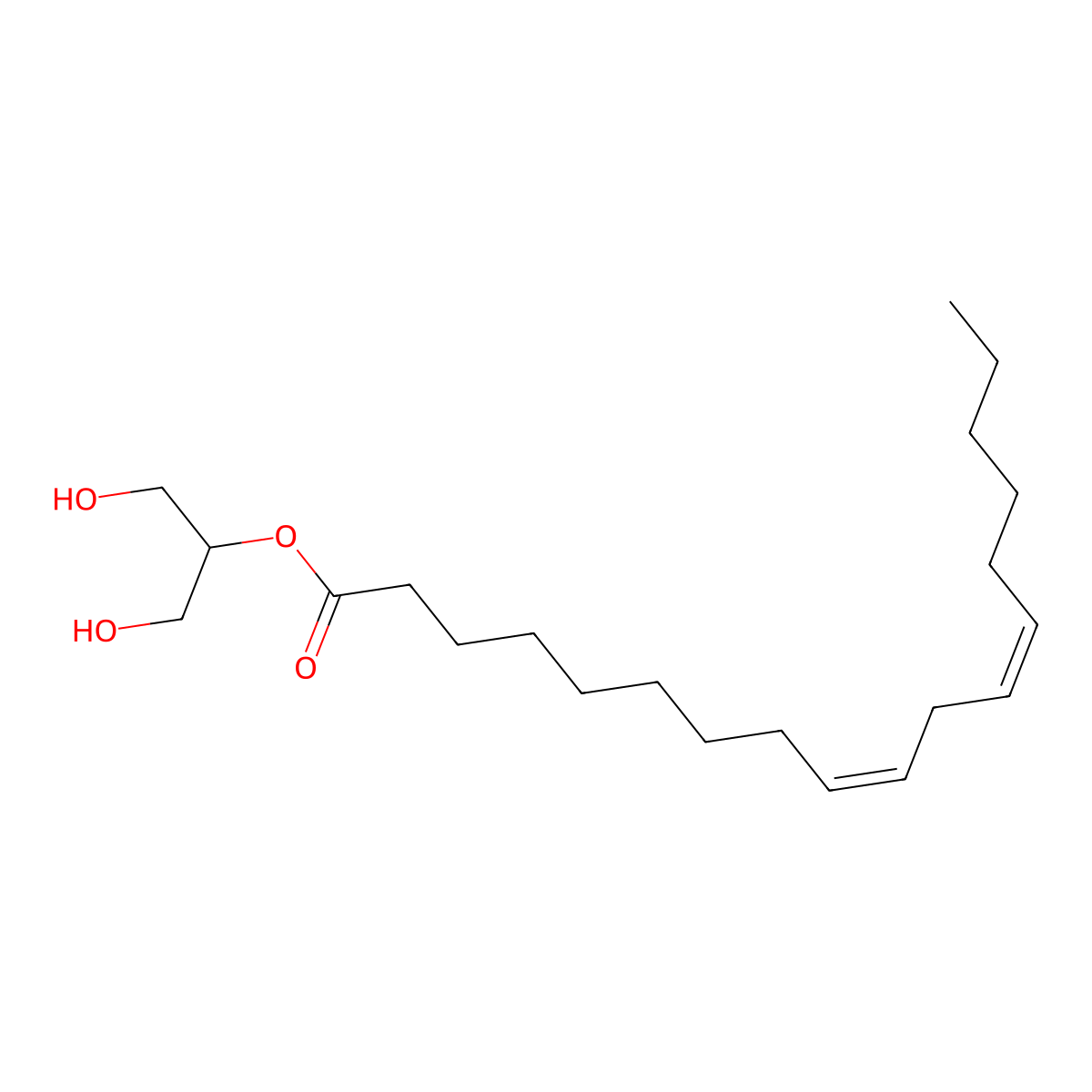 2-Linoleoylglycerol molecular structure, CAS 3443-82-1
