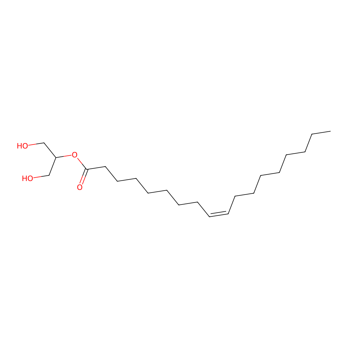 2-Oleoylglycerol molecular structure, CAS 3443-84-3