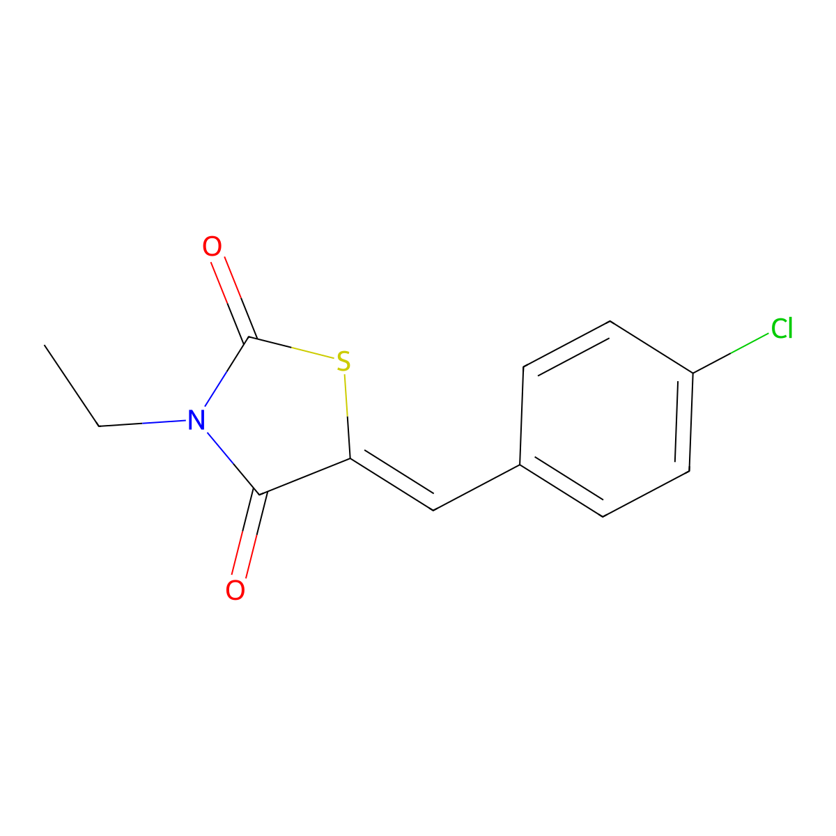 2,4-Thiazolidinedione, 5-[(4-chlorophenyl)methylene]-3-ethyl- molecular structure, CAS 344301-97-9
