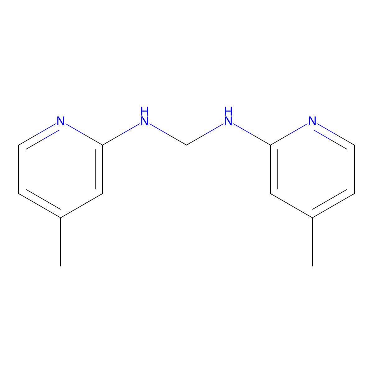 N,N'-Bis(4-methyl-2-pyridinyl)-methanediamine molecular structure, CAS 344303-26-0