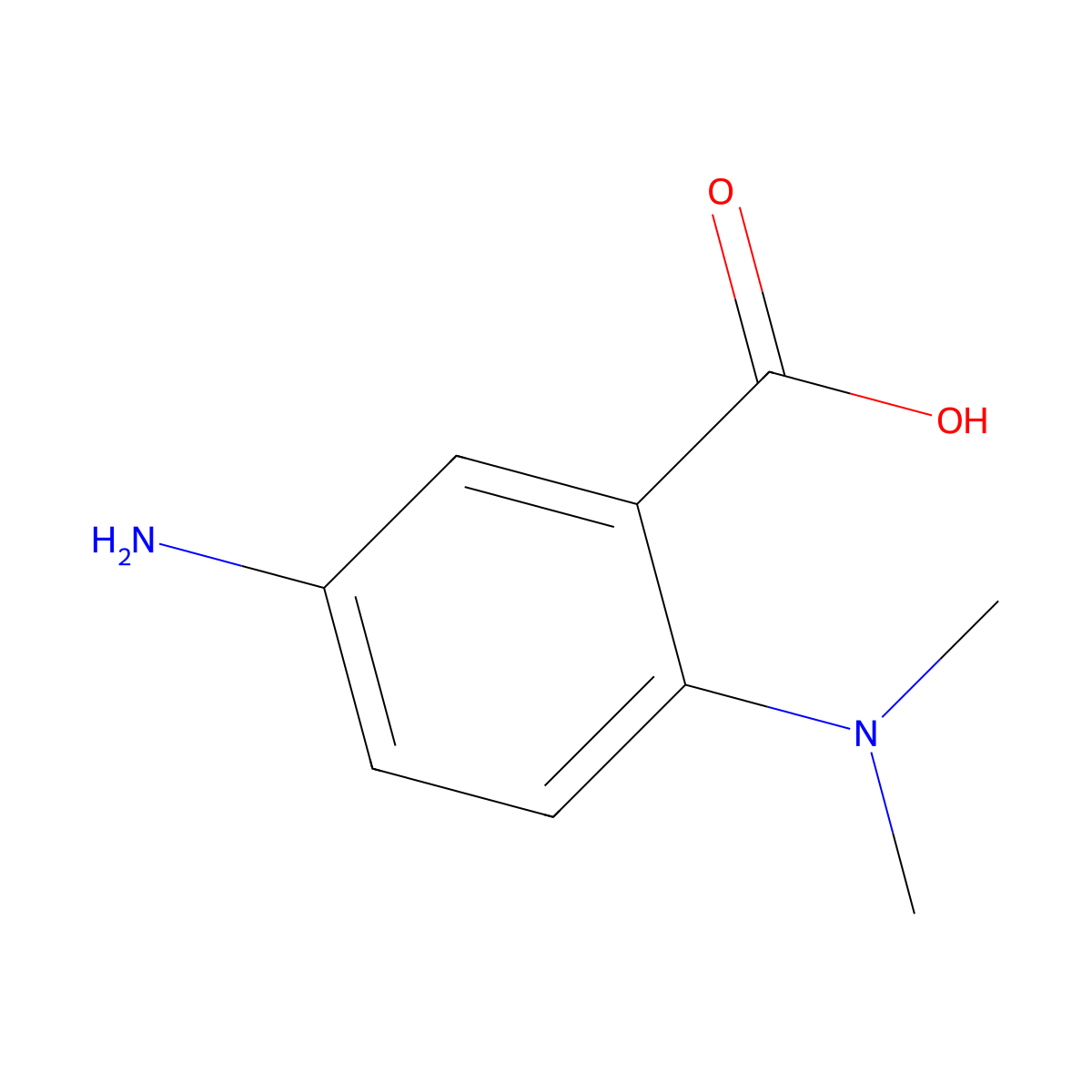 5-Amino-2-(dimethylamino)benzoic acid molecular structure, CAS 344303-78-2