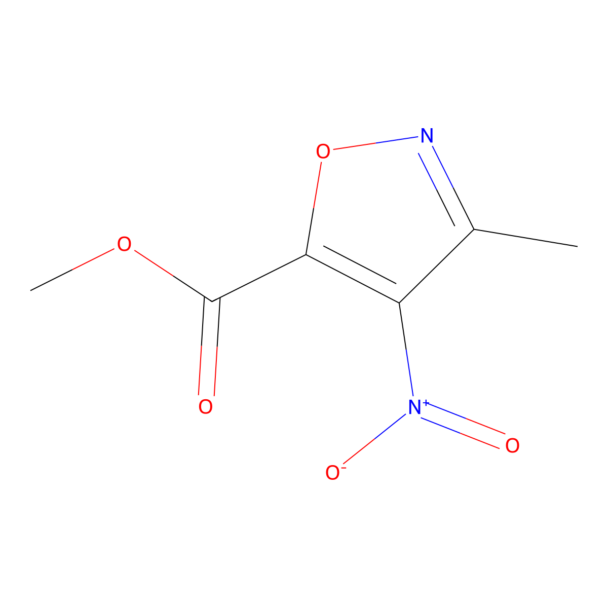 Methyl 3-methyl-4-nitroisoxazole-5-carboxylate molecular structure, CAS 344303-87-3