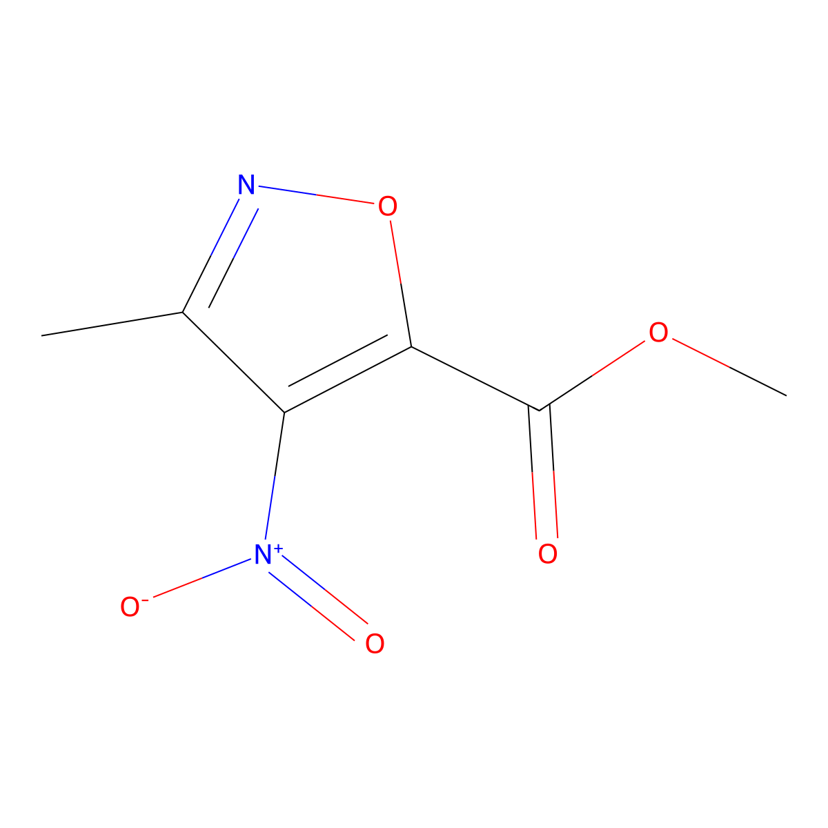 Methyl 3-methyl-4-nitroisoxazole-5-carboxylate molecular structure, CAS 344303-87-3