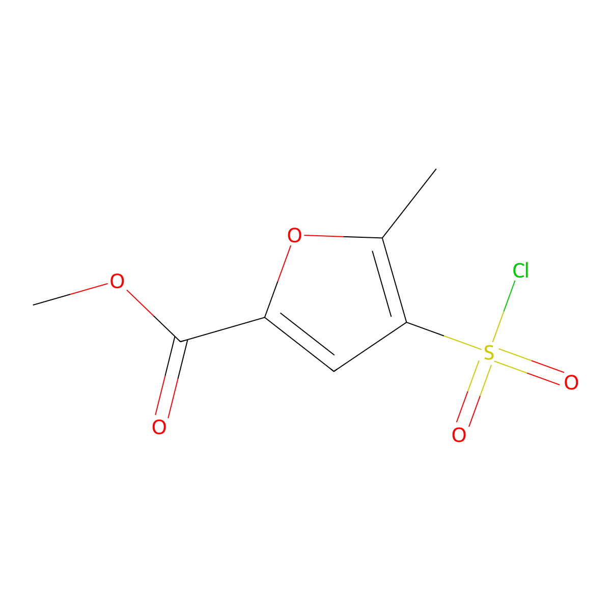 Methyl 4-(chlorosulfonyl)-5-methylfuran-2-carboxylate molecular structure, CAS 344308-91-4