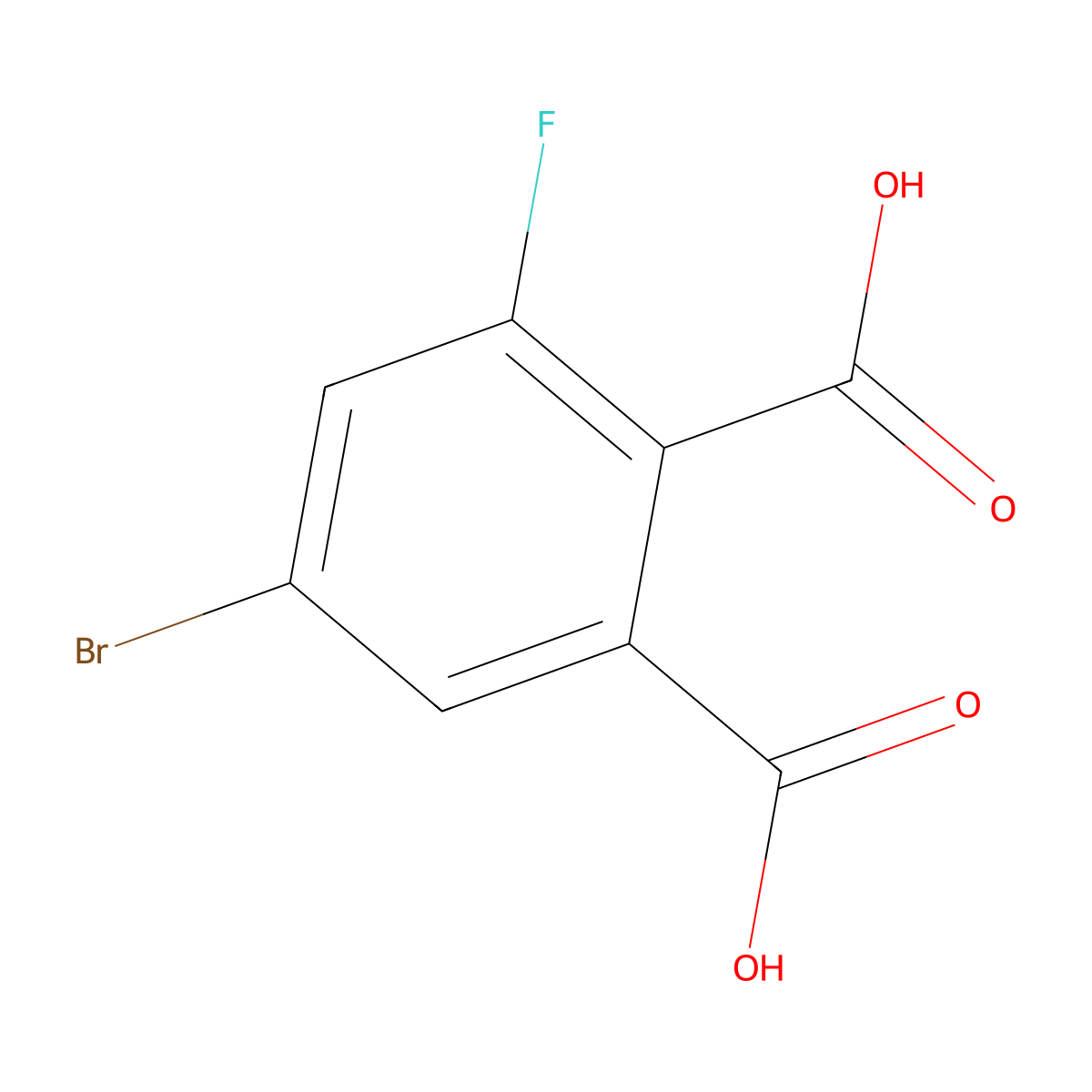 5-Bromo-3-fluorophthalic acid molecular structure, CAS 344309-11-1