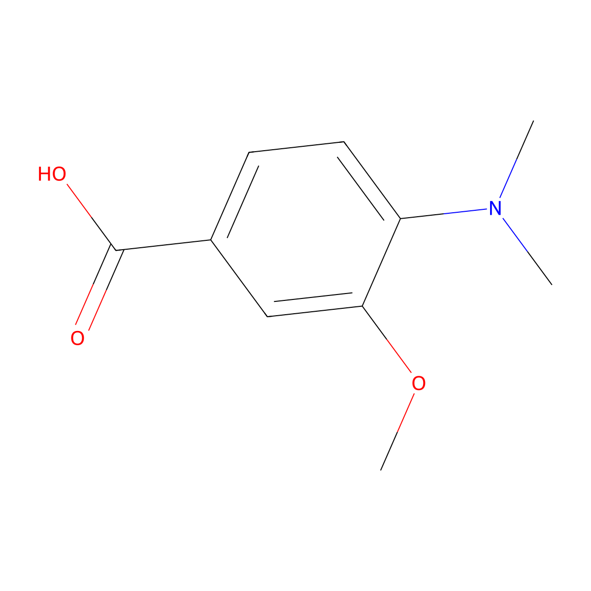 3-Methoxy-4-dimethylaminobenzoic acid molecular structure, CAS 344309-30-4