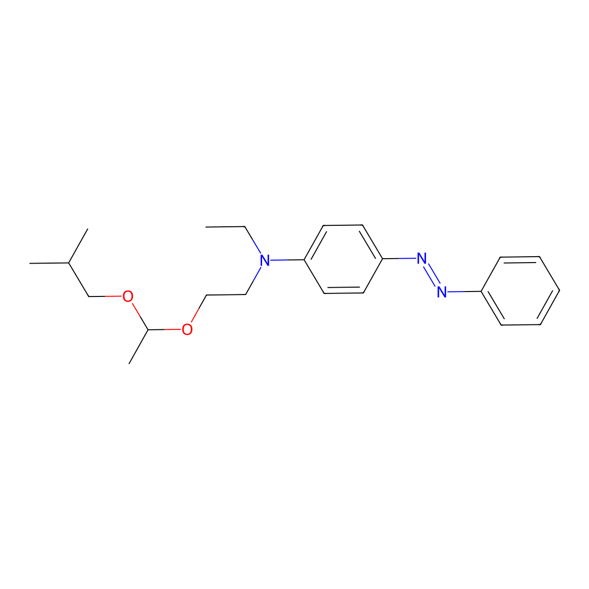 N-Ethyl-N-(2-(1-(2-methylpropoxy)ethoxy)ethyl)-4-(phenylazo)aniline molecular structure, CAS 34432-92-3