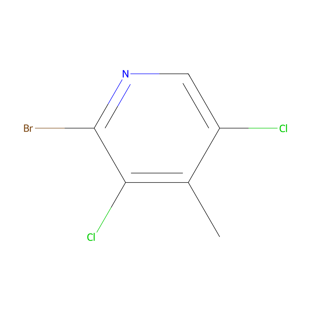 2-Bromo-3,5-dichloro-4-methylpyridine molecular structure, CAS 344324-94-3