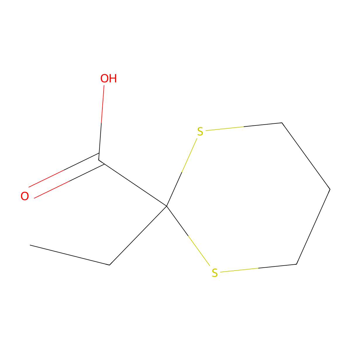 2-Ethyl-1,3-dithiane-2-carboxylic acid molecular structure, CAS 344325-97-9
