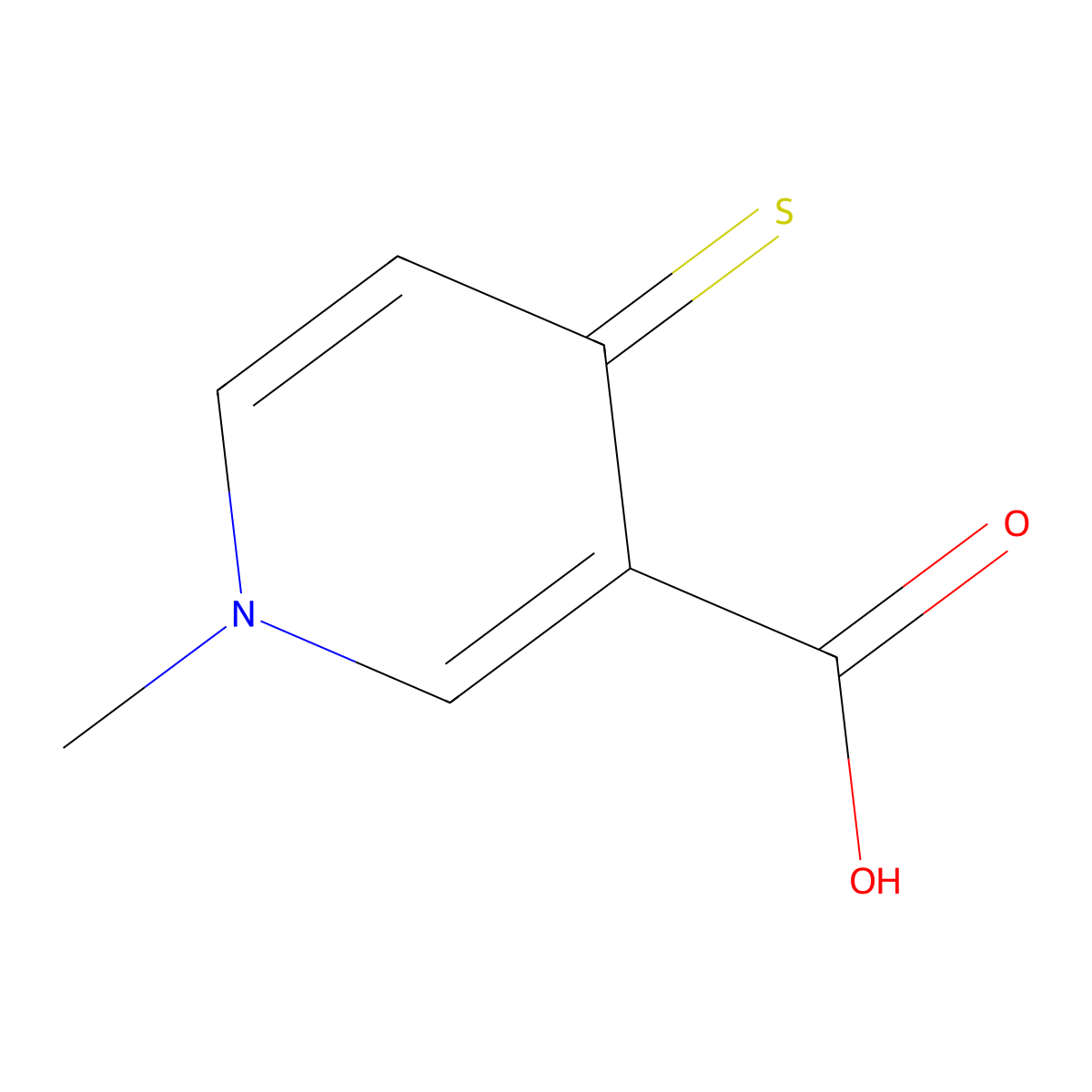 1-Methyl-4-thioxo-1,4-dihydropyridine-3-carboxylic acid molecular structure, CAS 344326-74-5