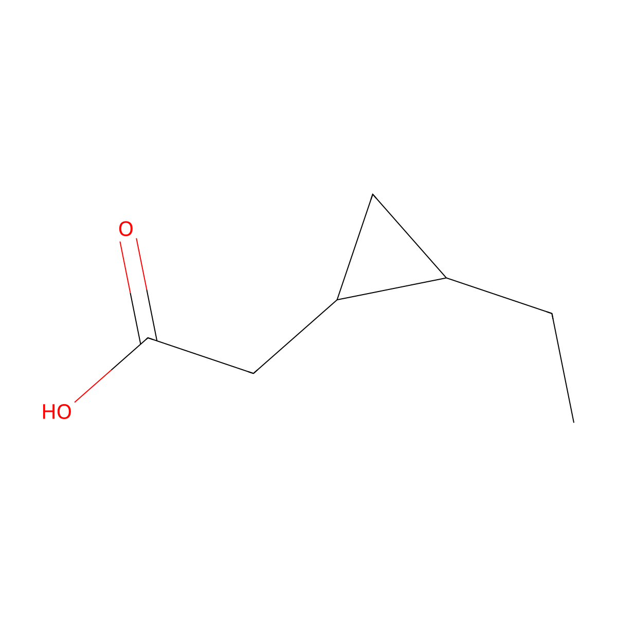 2-(2-Ethylcyclopropyl)acetic acid molecular structure, CAS 344329-88-0