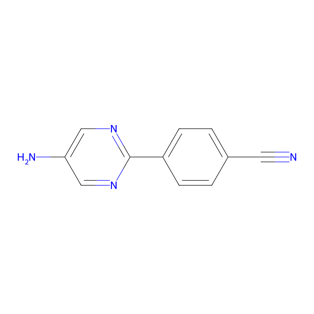 5-Amino-2-(4-cyanophenyl)pyrimidine molecular structure, CAS 344334-37-8
