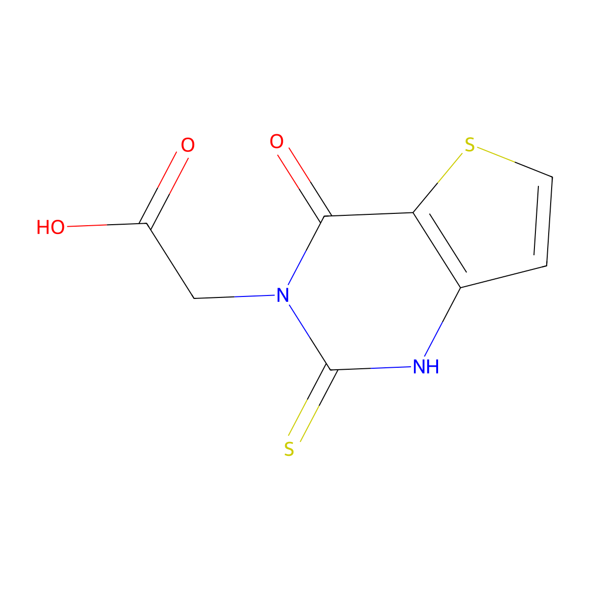 2-(4-oxo-2-sulfanylidene-1H-thieno[3,2-d]pyrimidin-3-yl)acetic acid molecular structure, CAS 344334-73-2