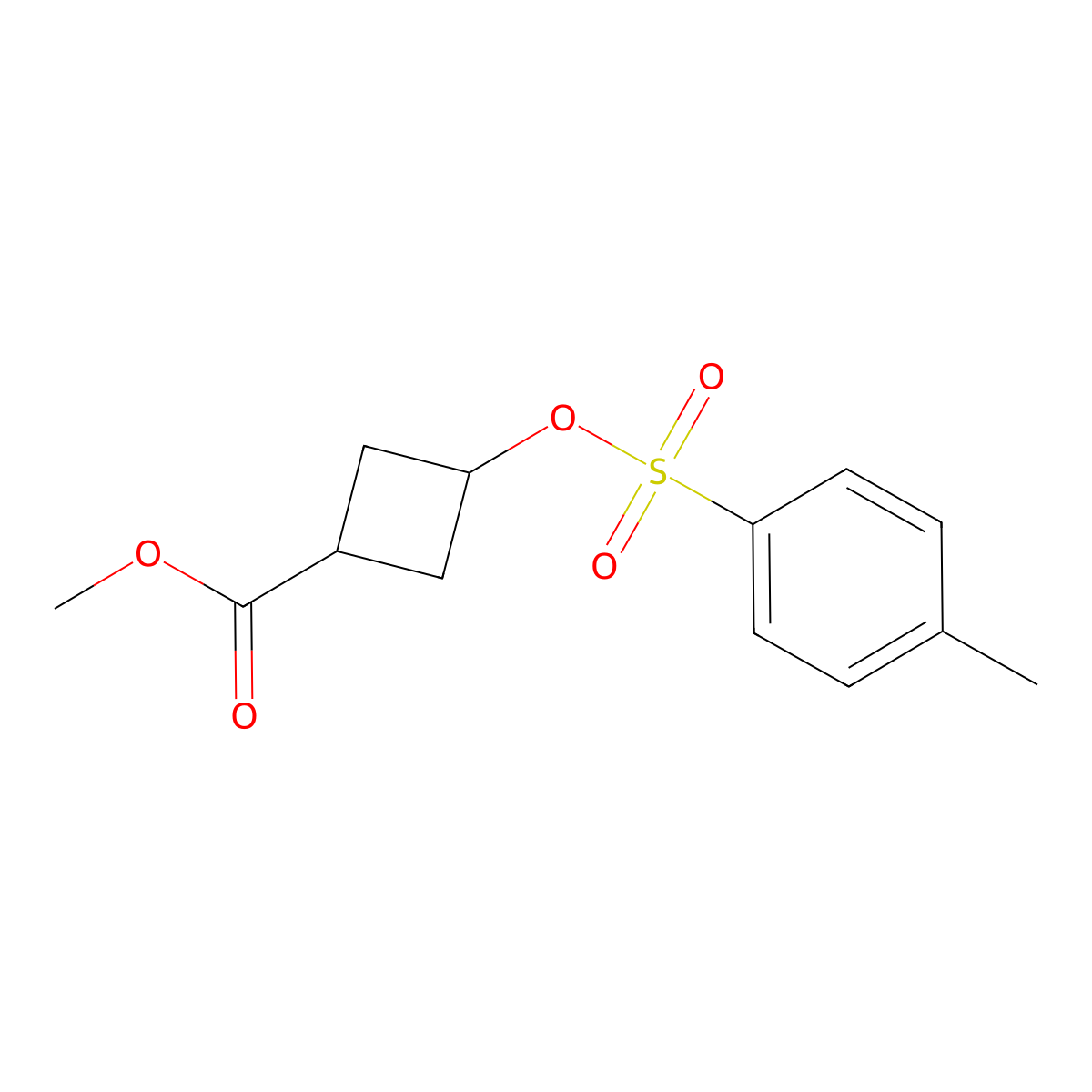 Methyl 3-{[(4-methylbenzene)sulfonyl]oxy}cyclobutane-1-carboxylate molecular structure, CAS 344338-13-2